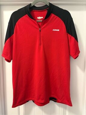 HIND Men’s Red & Black Athletic Zip Polo Size Large